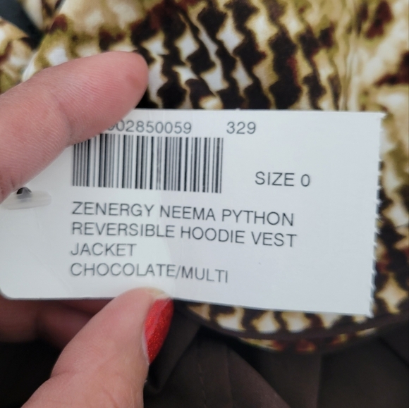 Chicos  zynergy  neema phyton and chocolate full zip  reversible hoodie - Picture 2 of 16